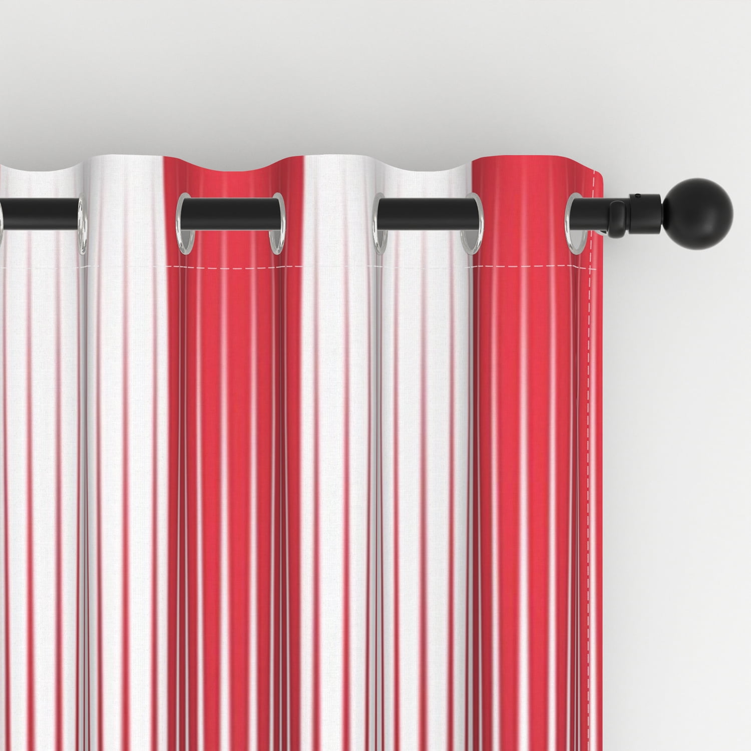 Lfeey Blackout Curtains 63 inches long, Striped Printed Curtains for Bedroom, Insulated Lined, 42x63 inches, Red and Black, 2 Panels