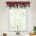 thumbnail image 2 of Goory Rod Pocket Kitchen Valance Christmas Cafe Tier Bathroom Scarf Xmas Short Window Curtain Thermal Insulated Half Window Drapes Style-B 2pc-Tier Curtain: W:42''x H:45'', 2 of 6