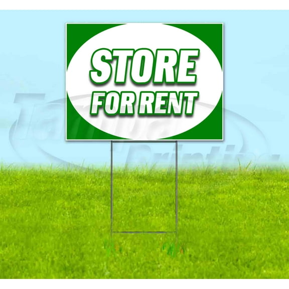 Store For Rent (18" x 24") Yard Sign, Includes Metal Step Stake