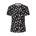 thumbnail image 6 of Rocae Black White Leaves for Men's Mesh Quick-Dry Short Sleeve Workout T-Shirt,Mens Crew Neck Tee Lightweight Soft Classic T Shirts 6X-Large, 6 of 9