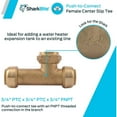 thumbnail image 4 of SharkBite 3/4 in. Push x 3/4 in. Dia. FPT Brass Threaded Center Tee, 4 of 5