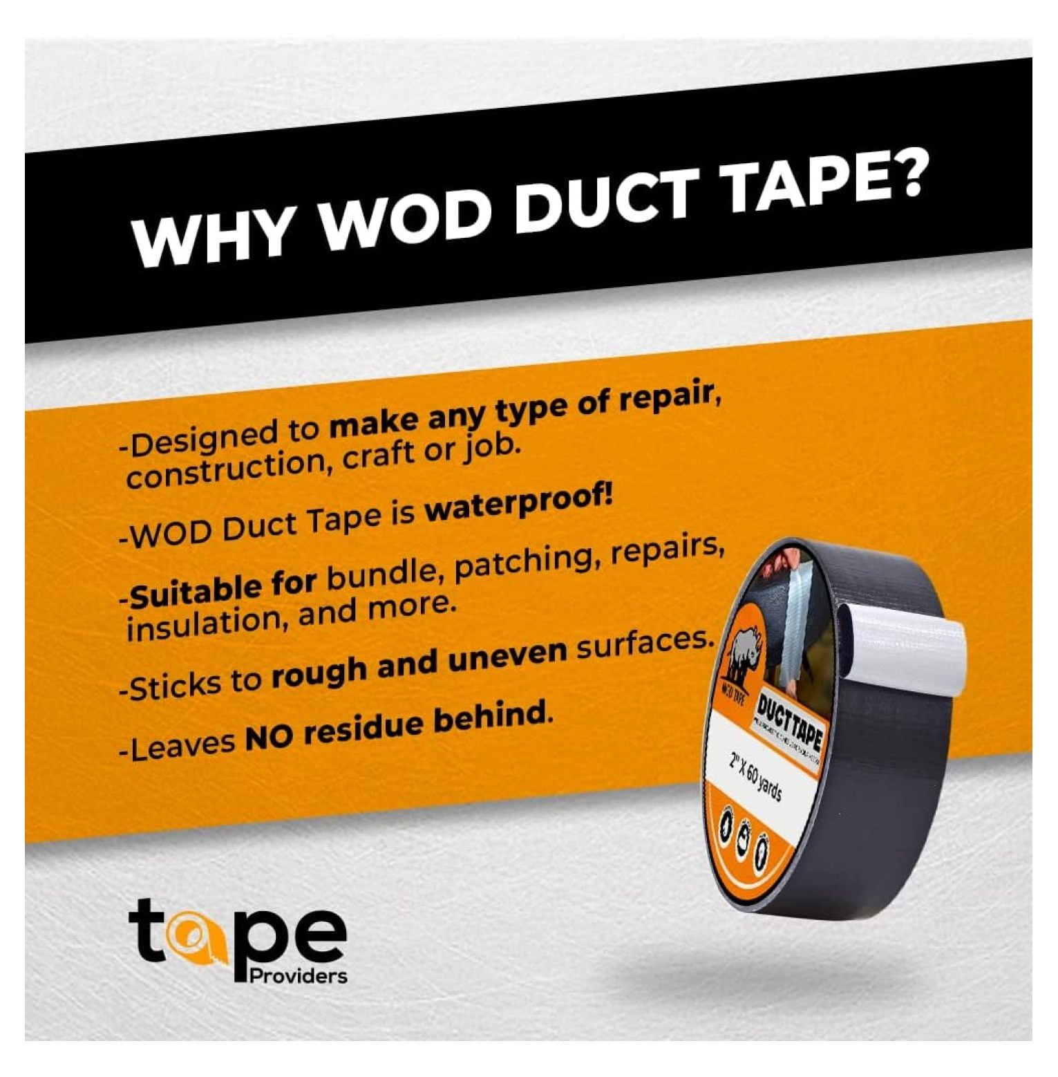 WOD DTC10 Advanced Strength Industrial Grade Teal Blue Duct Tape, 12 inch x 60 ft. Waterproof, UV Resistant For & Home Improvement