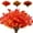 Gold Red, variant on Morttic 6 Bundles Artificial Fall Flowers, Outdoor UV Resistant Fake Flowers Plastic Greenery Shrubs Plants for Autumn Floral Arrangement, Hanging Baskets, Home Garden Decor (Brown Orange)