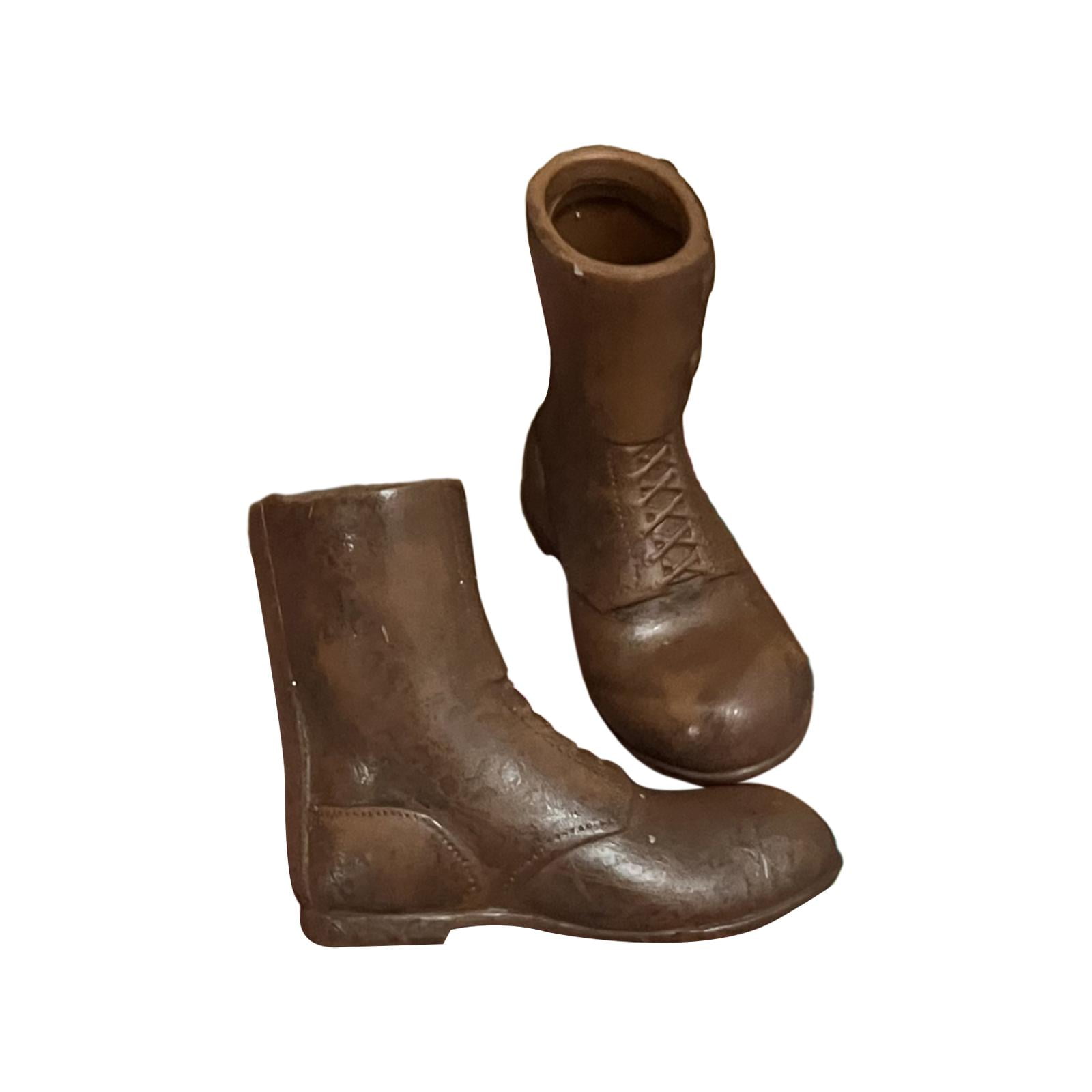 1 6 Man s Shoes Desert Boots Work Boot Formal Footwear Round Toe Boot Classic Mid Calf Winter Boot for 12 inch Doll Figures Brown Walmart