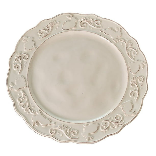 Burton & Burton Easter 11.5" Ceramic Dinner Plate Cream with Raised