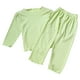 thumbnail image 1 of Odeerbi 2-12 Años Niños Niñas Seda Hielo Pijamas Lechuga Recorte Manga Larga Tops Pantalones Dos Piezas Conjunto Pijama Casa Polka, 1 of 4