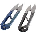 thumbnail image 1 of HUGFEGWE 110mm Sewing Trimming Scissors Nipper Embroidery Thrum Yarn Fishing Thread Beading Cutter Blue 2Pcs CJB91-23687, 1 of 7