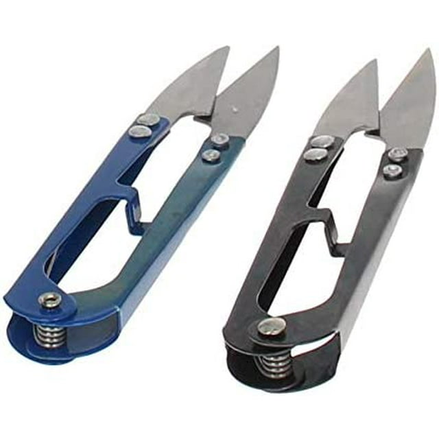 HUGFEGWE 110mm Sewing Trimming Scissors Nipper Embroidery Thrum Yarn Fishing Thread Beading Cutter Blue 2Pcs CJB91-23687