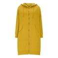 thumbnail image 4 of FYEGRE Casual Lunch Out Women's Hoodie Women's Long Sleeve Zippered Hooded Sweatshirt Jacket for Casual Fall and Winter Wear Comfortable Full Zip Outerwear Yellow XL, 4 of 4