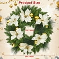 thumbnail image 6 of Ataucjin 24 Inch Pre-Lit Artificial Christmas Wreath, 50 Warm White LED Lights, Decorated with Frosted Pine, Pine Cones, Berry Clusters, Christmas Decorations, 6 of 7
