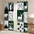 thumbnail image 2 of Feelyou Wildlife Deer Black Out Curtains, Green Buffalo Curtains Pack of 2 (42x63 Each), 2 of 6