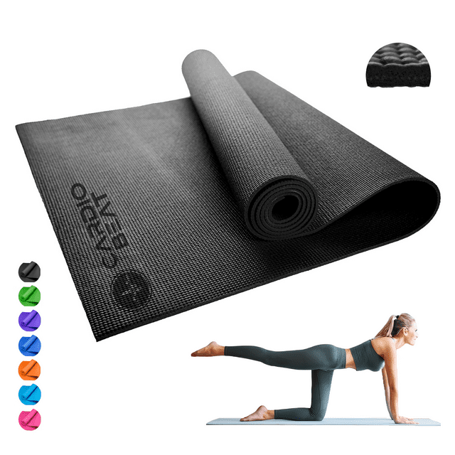 Tapete Yoga Pilates Fitness Ejercicio Portátil 5mm Grosor Cardio Beat Color Negro
