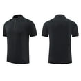 thumbnail image 3 of YLSDY Men's Quick Dry Golf Button Collared Shirts Short Sleeve Henley Shirt Active Athletic Collarless Sports T Shirts Black XXXL, 3 of 3
