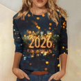 thumbnail image 2 of Ladies Tops And Blouses 2026 T Shirt Casual 3/4 Sleeve Graphic Tees New Years Countdown Tops Womens Tops, 2 of 6