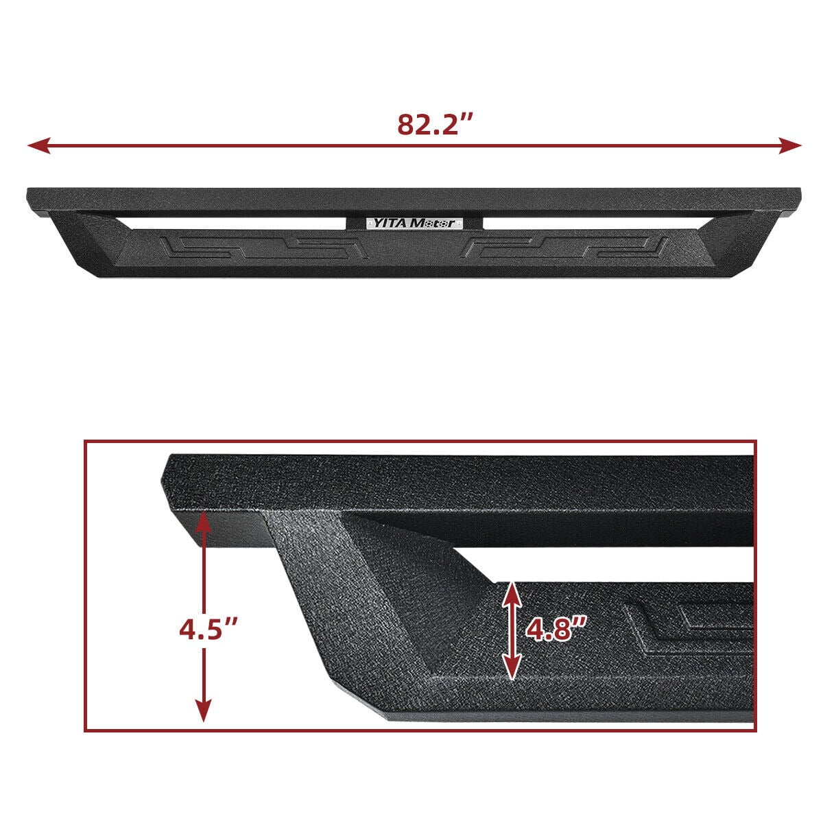 RVNI Drop Running Boards 2022-2025 Toyota Tundra CrewMax Cab Off-Road Side Steps (2 3/4 Size Rear Doors) Black Powder Coated Nerf Bars