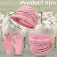 thumbnail image 3 of 3-Pieces Winter Hat Gloves Scarf Set, Knit Warm Beanie Hat Neck Warmer Touch Screen Mittens for Women, 3 of 5