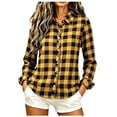 thumbnail image 6 of Dpjklzsn Women's Plaid Button Down Shirt, Long Sleeve Collared Flannel-Style Blouse for Casual Everyday Outfits, 6 of 9