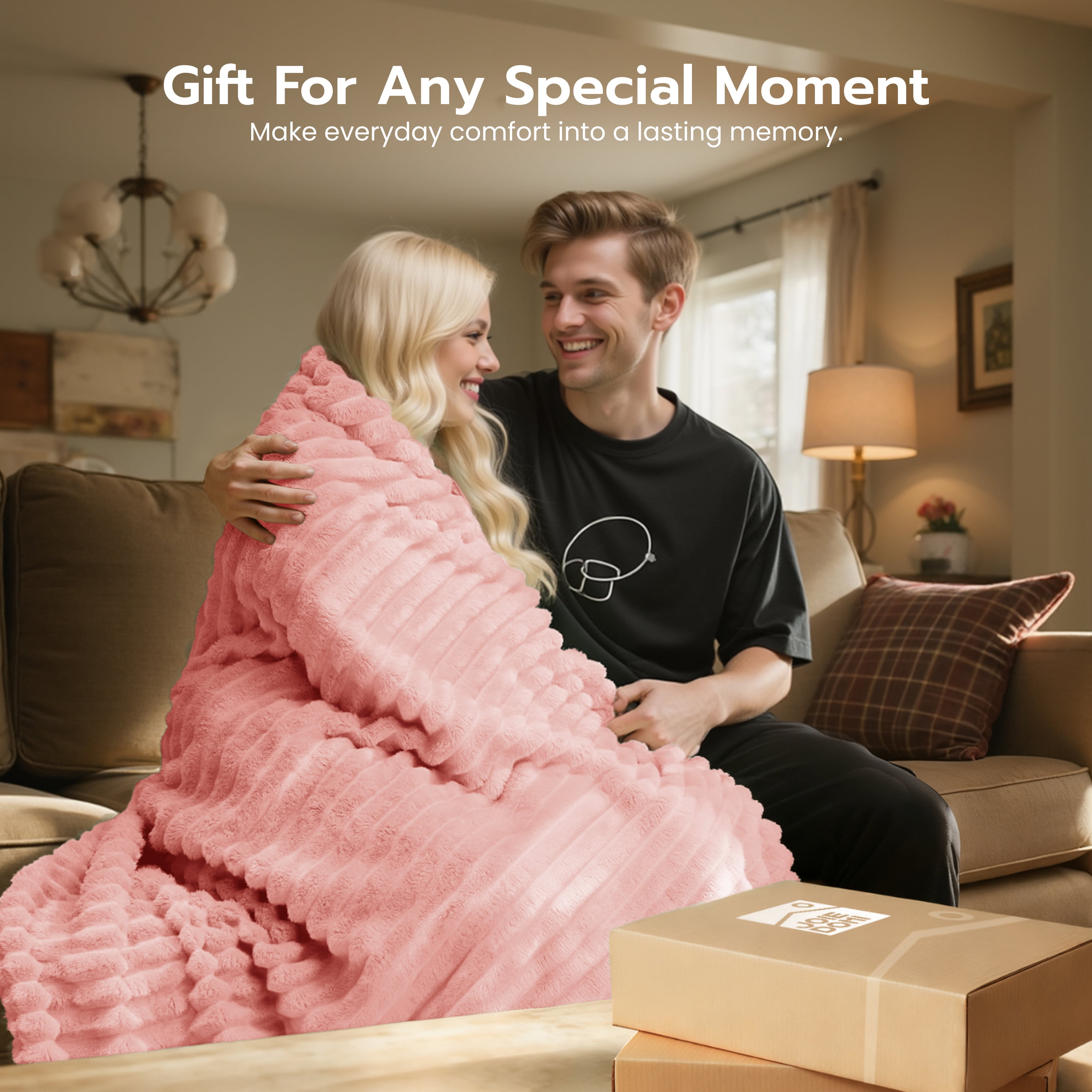 Joyfy Throw Blanket for Couch,Bed,Sofa,Pink Flannel Blanket,Soft Throw Blanket ,Gifts for Women Mom Girls,Throw Home Room Decor Aesthetic for Women Mothers Christmas Birthday Gifts 50x60 Inches