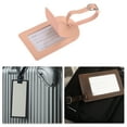 thumbnail image 5 of Unique Bargains 1 Pc Vertical Flip Luggage Tag for Travelling Pink Polyurethane, 5 of 5