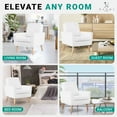 thumbnail image 6 of Frida Fleece Minimalist Accent Chair Set of 2-Color:White, 6 of 10
