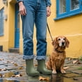 thumbnail image 3 of Women's Waterproof Chelsea Rain Boots, Slip-Resistant Rubber Garden Shoes, Green, Size 10, 3 of 6