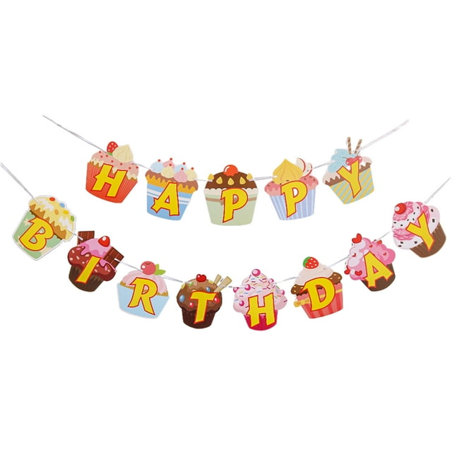 fastboy 1pcs Set 16.4ft Rainbow Paper Card Personalized Banner 16.4ft Rainbow Paper Card Decoration Banner Happy Birthday Banner TYPE2 NO2