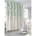 thumbnail image 3 of Flower Teal Shower Curtain, Grey Cherry Blossoms Cotton Linen Background Waterproof Shower Curtain Set with 12 Hooks Lightweight Washable Fabric Shower Curtains for Bathroom 60x72 Inches, 3 of 6