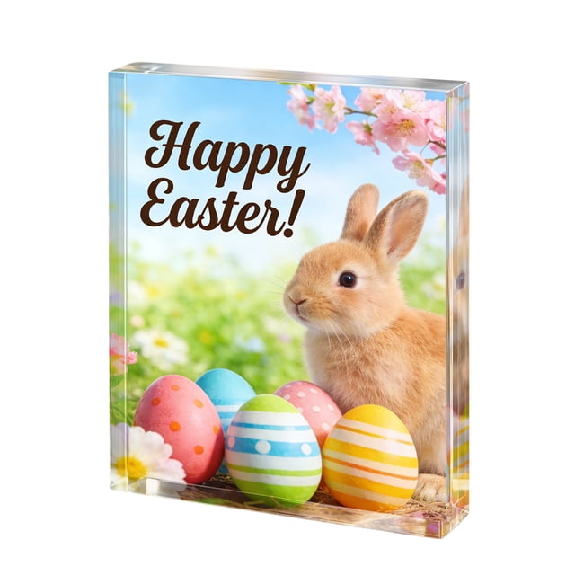 Uuiauoio Easter Home Decorations Easter Plaque Acrylic Easter Decor Plaques Easters Day Gift for Family Friend Easter Table Decoration