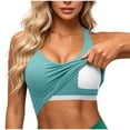 thumbnail image 5 of FDGIU Women's Racerback Padded Sports Bra Tank, Solid V Neck Cropped Workout Athletic Camisole Top, 5 of 8