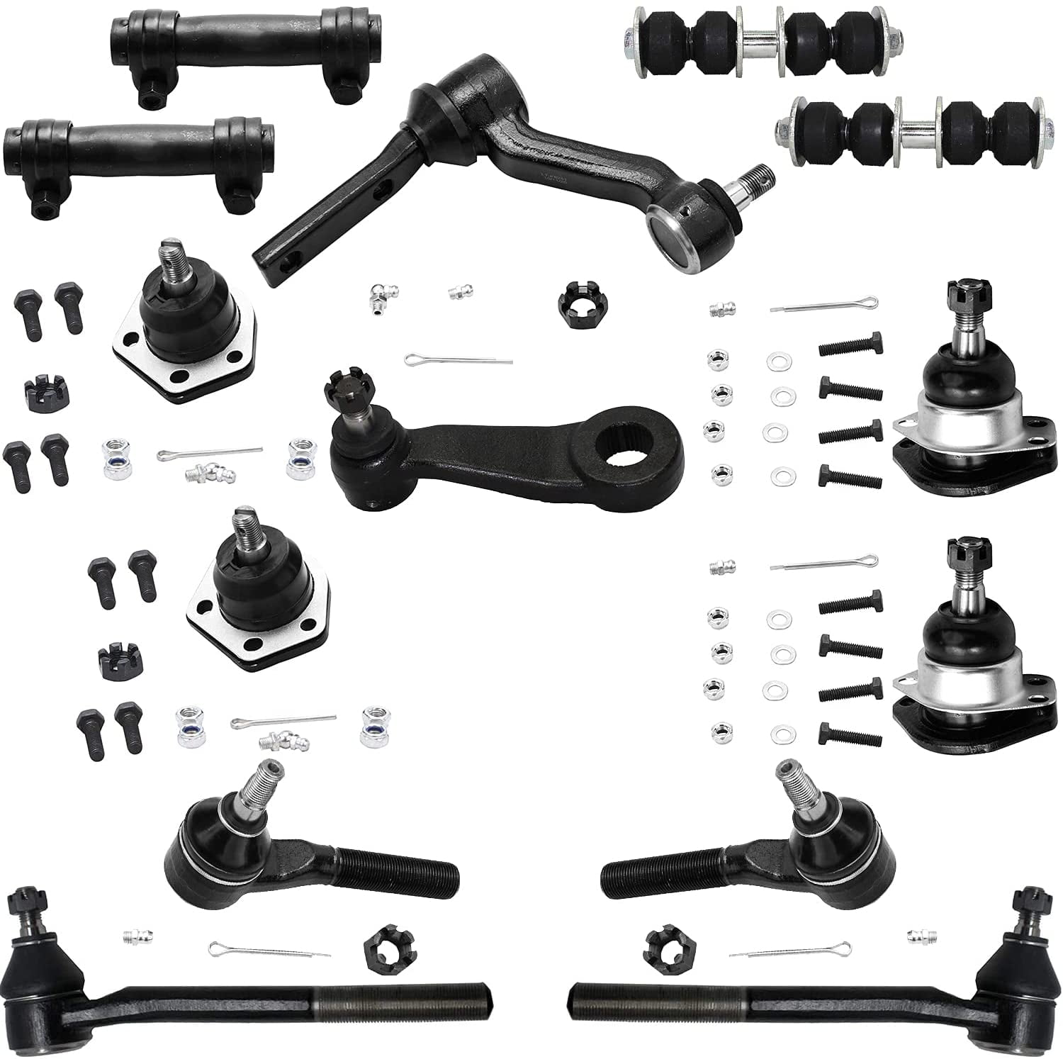 14 Pc Kit Ball Joints Tie Rod Ends Pitman Idler Sway Bar Sleeves 2 Year Warranty