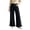 Black, variant on Women's Fashion High Waist Straight Leg Jeans Ruffle Hem Denim Long Pants with Pockets Button Zipper Casual Trouser