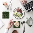 thumbnail image 1 of RYLABLUE Merry Christmas Mistletoe Set of 8 Coaster for Drinks, Absorbent Ceramic Stone Coasters Cup Mat with Cork Base for Home Kitchen Room Coffee Table Bar Decor, 1 of 4