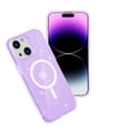 thumbnail image 2 of for iPhone 15 Plus Magnetic Case [Compatible with Magsafe], Clear Glitter Full Body Protective Cover Slim TPU Transparent Shockproof Bling Phone Case for iPhone 15 Plus 6.7", Purple, 2 of 7