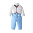 thumbnail image 6 of OSOLU Toddler Baby Boys Clothes Suits Gentleman Long Sleeve Dress Shirts And Suspenders Pants With Hat 3 Piece Set 3-24M Comfy Outfit, 6 of 9