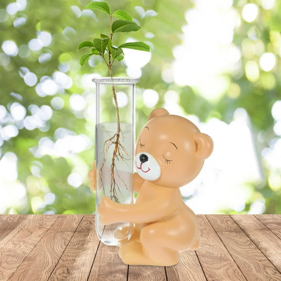 GOOHOCHY  Clear Vase Bear Practical Decoration Decorative Home Accessory