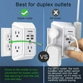 thumbnail image 6 of ONDOG Surge Protector, 5 Outlets Extender with 4 USB PortsUSB C, 3-Side 1800J, 6 of 8