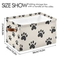 thumbnail image 4 of Yayeee 2 Pack Canvas Storage Basket with Handles for Shelves Fabric Bins Closet Organizer, Cute Cat Paw, 4 of 8