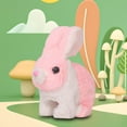 thumbnail image 6 of Electric Bunny Toys Easter Plush Toy, Simulation Hopping Jumping Walking Bunny Doll, Early Education Stuffed Animal for Kids Toy Holiday Pink White, 6 of 8