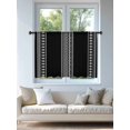 thumbnail image 4 of Sheer Curtains 45 Inch Length, Black Boho Semi Sheer Curtains Light Filtering Window Treatment, Vintage Abstract Striped Geometric Motifs Privacy Voile Drapes for Living Room Bedroom 52x45 Inch, 4 of 7