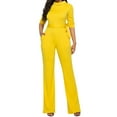 thumbnail image 3 of pstuiky Women's Jumpsuits, Solid Color Casual Long Palazzo Pants Trousers Modern Fit Womens Romper Yellow XL, 3 of 6