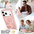thumbnail image 3 of Asuwish Phone Case for iPhone 17 Pro 6.3 inch Tempered Glass Screen Protector Magnetic Folding Stand Frosted Translucent Rugged Shockproof Protective Cell Cover i Phone17 i17 17Pro Women Men Pink, 3 of 7