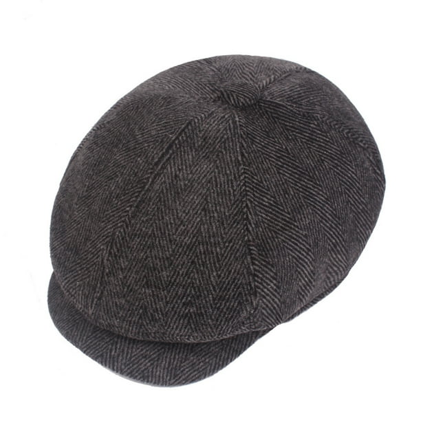 Qarigey Gorros de boina portátiles cálidos de invierno para hombre, gorra transpirable de estilo de moda Vintage ajustable, fiesta de cumpleaños, Sombreros Negro Qarigey AP012447-02
