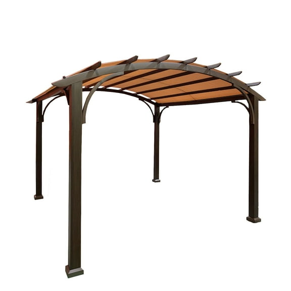 Garden Winds RipLock 500 10' x 10' x 8' Beige Polyester Pergola, Water Resistant