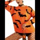 thumbnail image 2 of Suéter de Punto Jacquard de Halloween de Larga para Mujer, Cuello Redondo, para Otoño e Invierno. Naranja Rojo L, 2 of 7
