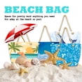 thumbnail image 5 of Large Canvas Beach Tote Bag with Zipper Women Swim, Travel, Shopping, Gym and Beach Holiday Cruise Essentials, 5 of 8