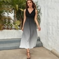 thumbnail image 5 of Ombre Black to White Shades of Grey Sleeveless Dress women's summer dress evening dresses ladies dress party night, 5 of 6