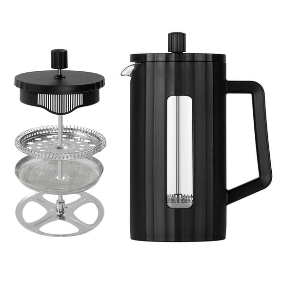 Vidrio de borosilicato French Press TheJZE de 1 litro con acero inoxidable