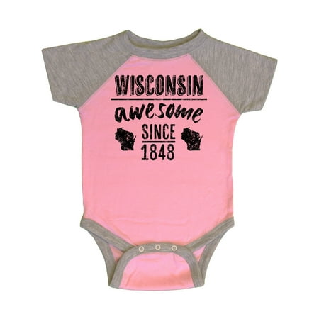 

Inktastic Wisconsin Awesome Since 1848 Gift Baby Boy or Baby Girl Bodysuit