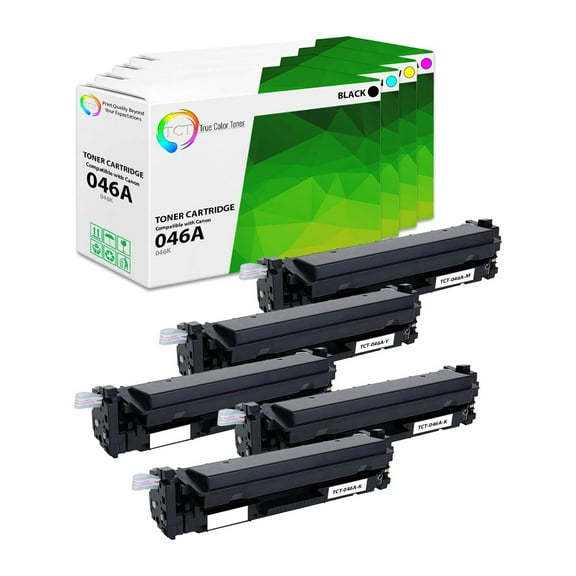 TCT 046A Toner Cartridge 5 Pack - Premium Compatible Replacement for Canon 046