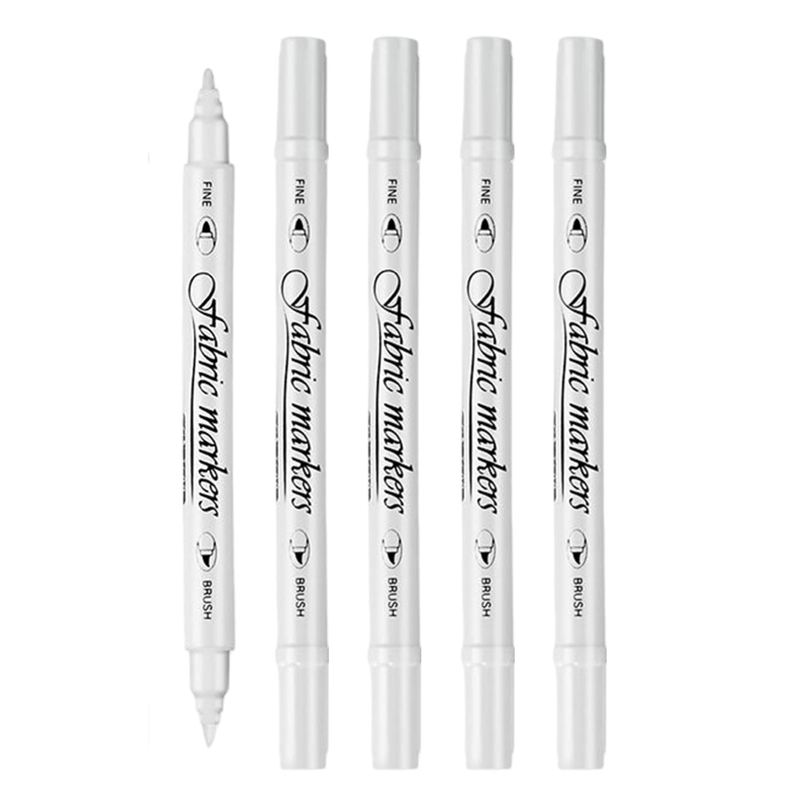 5X Oily White Marker Pen Graffiti Pens DIY Permanent Gel Waterproof Paint Pen Writing Garment Drawing Hand Painting Black Paper, Size: 16.8 cm